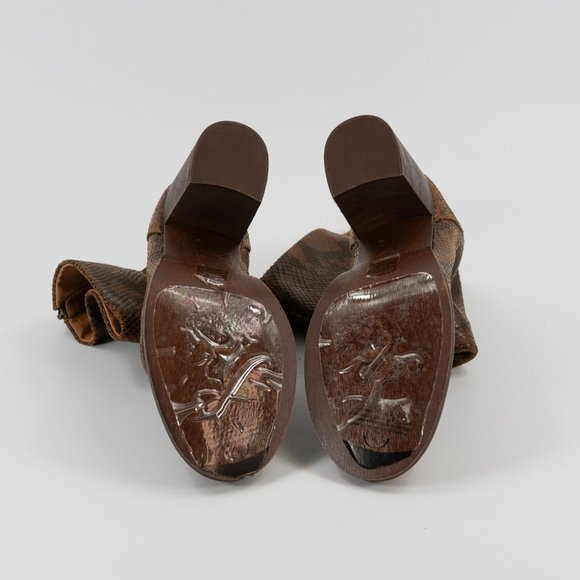 Free People Elle Block Heel Snakeskin Boots Slouchy US Women's size 9 / EUR 39 - Picture 7 of 7